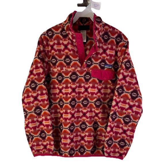Patagonia Navajo Fleece T Snap Spell Out Jacket Sweatshirt - Picture 1 of 6